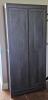 Modern Dark Wood 2-Door 3-Shelf Cabinet . Measures 31.5"&times;72"&times;15 &frac14;" - 4
