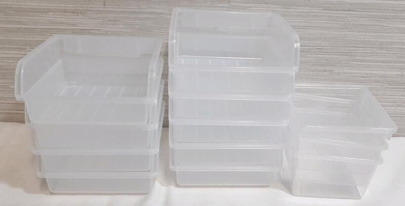 12 New Clear Plastic Organizers | 5" Long, 2" Tall