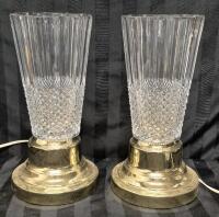 Pair of Cut-Crystal 12" Tall Table Lamps - Working