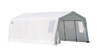 As New ShelterLogic Clearview Water Resistant Peak Style Auto Shelter with EZ Glide Door, 11 x 20 x 8-ft Retails for $579.99 [48hour R&T Warranty See Desc]
