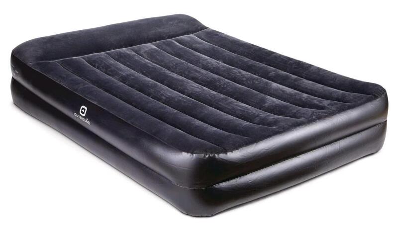 As-New OUTBOUND Queen Double-High Air Mattress With Built-In Pump, Retails $99.99, [48 Hour R&T Warranty, See Description]