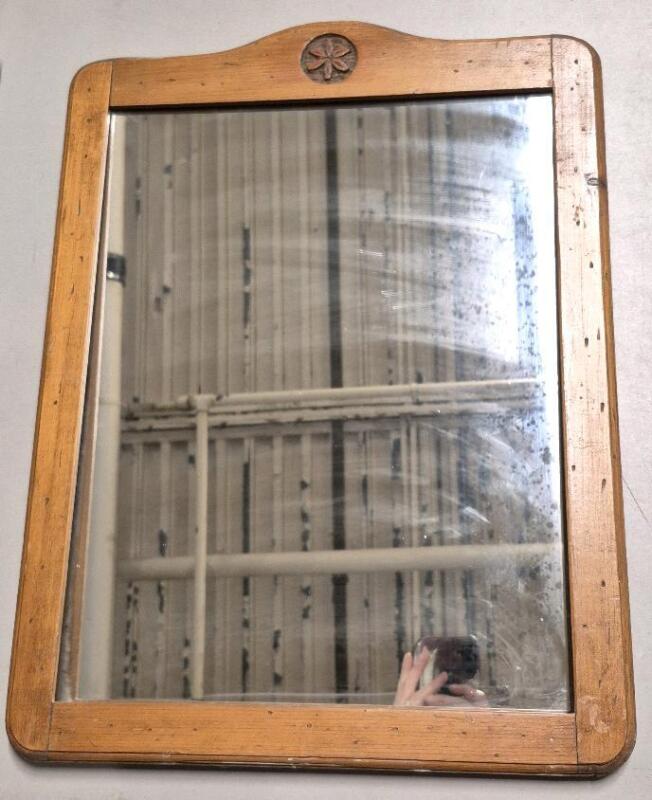 Vintage Wooden Framed Mirror - 24" by 18"