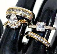 4 Size 9 Rings, 2 Stamped 925, Sterling Silver