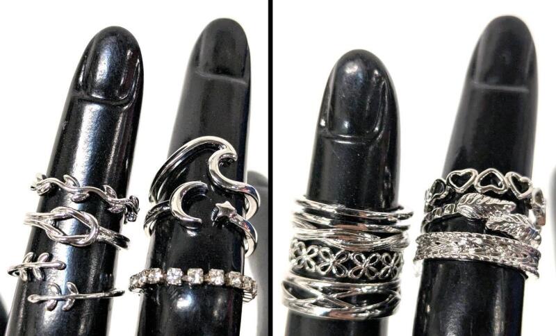 13 Adorable Small (Around Size 4) Open-Back & Expansion Rings. 0.7" Diameter, Most Non-Magnetic