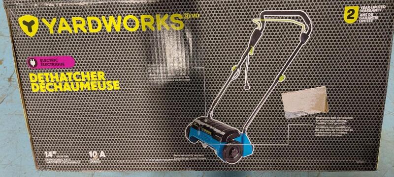 Yardworks 14" Electric Dethatcher. In Original Condition Retails for 200