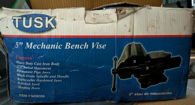 Tusk 5" Mechanical Bench Vice. 12.5" Long.