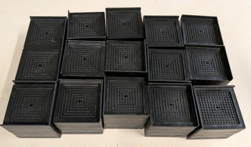 15 Adjustable Height Furniture Risers with Rubber Traction Bottoms. Height in photograph is 3"
