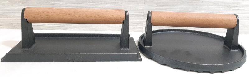 2 New Cast Iron Meat Presses