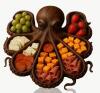 New Unique Octapus Shaped Wooden Charcuterie Serving Tray | Octopus & Seafood Themed Cheese, Meat & Fruit Platter Board - High-Quality Recycled Wood, Food-Safe, Gift for Seafood Lovers Approximately 10.62&rsquo;&rsquo; Stock photos added Sealed Box