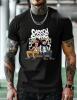 New Men's Size L Cheech & Chong Inspired Casual Short Sleeve T-Shirt with Retro 70s/80s Music Print Black & Iconic Movie Graphics, Comfortable Round Neck Tee Machine Washable Vintage Style Stock photos added