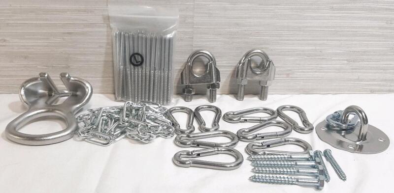 Lot of Stainless Steel Chains Clips, Screws