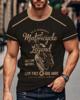 New Men's Size XL Motorcycle Legend Graphic T-Shirt - 3D Print Design with "Oil & Spare Parts" & "Live Free Ride Hard" Slogan, Black Casual Tee for Motorcycle Enthusiasts, Motorcycle Riding Gear, Classic Garage Company Logo, Durable Fabric Machine Washabl