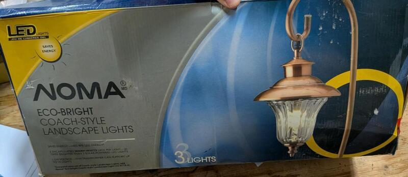 3 Pack Noma Eco-Bright Coach Style Landscape Lights. Lights Measure 6.25" Across.