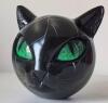 Luxury Hand-Carved Marble Texture Resin Black Cat Statue - Sculpture with Glowing Green Eyes, Elegant Marbled Style<br/>Approximately 3.5&rsquo;&rsquo; - 2