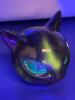 Luxury Hand-Carved Marble Texture Resin Black Cat Statue - Sculpture with Glowing Green Eyes, Elegant Marbled Style<br/>Approximately 3.5&rsquo;&rsquo; - 4