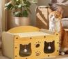 New Sealed Box Cat Scratching Board House with Cozy Resting & Play Area - Sturdy Cardboard Cat Shelter with Hanging Ball, Easy Assembly, Durable Indoor Cat Furniture for Multi-Cat Households, Scratch-Resistant Design Protects Sofas Stock photo added - pro - 2