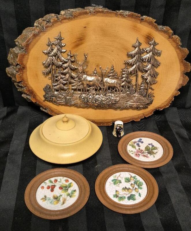 Great Vintage Home Decor - Coasters, Wall Art, Thimble, Trinket Box