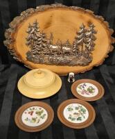 Great Vintage Home Decor - Coasters, Wall Art, Thimble, Trinket Box