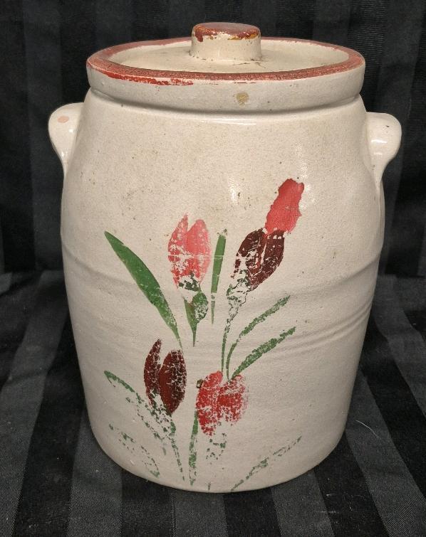 Vintage Pottery Crock USA 9" Tall
