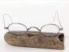 Antique Wire-Arm Glasses With Case, 2.4" Carved Genuine Soapstone Trinket Box, Frog Puzzle Ring, Filigree Earrings, 2 Shoe Caps, Signed Gold-Filled Locket+ - 5