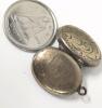 Antique Wire-Arm Glasses With Case, 2.4" Carved Genuine Soapstone Trinket Box, Frog Puzzle Ring, Filigree Earrings, 2 Shoe Caps, Signed Gold-Filled Locket+ - 12