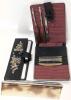 Assorted Vintage Catch-All Drawer Treasures: Whistles, Stitch Art Tie Bookmark, Petit Point Comb & Hygiene/Sewing Kit, Folding Rabone Ruler, Wick Trimmer, Mechanic's Pal 6ft Tape Measure + - 8