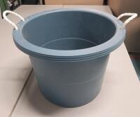 67L Utility Bucket w/Rope Handles . Measures 16.5" tall & 22.5" diameter. Would benefit from cleaning before use
