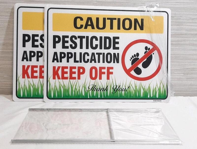 2 New Pesticide Lawn Signs