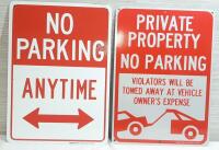 2 New No Parking Metal Signs