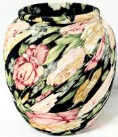 Neat Vintage 1989 THE SAN FRANCISCO MUSIC BOX COMPANY Fabric-Wrapped Music Box Vase, 7" Tall, Music Plays "Music of the Night" From Phantom of the Opera