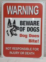 New Beware of Dog Largr Metal Sign