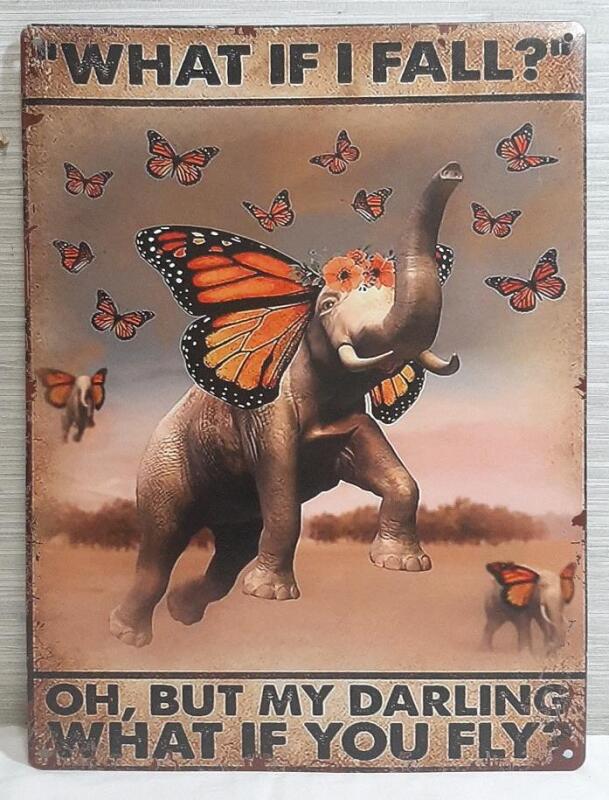 New Elephant Large Metal Sign