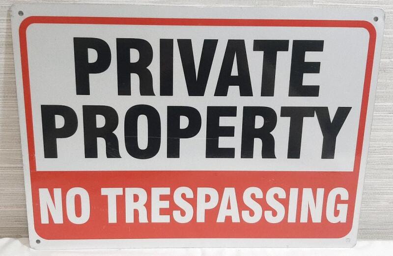 New Private Property Metal Sign