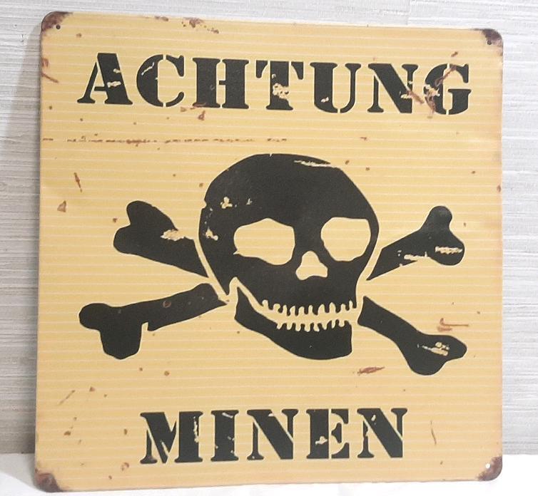 New Mining Warning Metal Sign