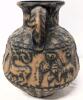 Fantastic Vintage Signed JASBA Germany Pottery Amphora Jug Vase With Stylized Animals Surrounding, #1 650 25, 9.75" Tall, No Cracks, Small Shallow Chips Throughout - 2