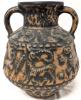 Fantastic Vintage Signed JASBA Germany Pottery Amphora Jug Vase With Stylized Animals Surrounding, #1 650 25, 9.75" Tall, No Cracks, Small Shallow Chips Throughout - 3