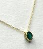 14KT Yellow Gold Natural Emerald Pendant with Gold Plated Sterling Silver Chain, Retail $350.00. Emerald is the birthstone for May. - 2