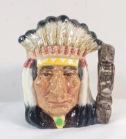 Vintage 1966 Royal Doulton North American Indian Toby Character Jug, D 6614 . Measures 4" Tall . No chips or cracks