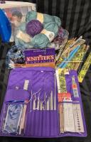 Huge New & Used Knitter's Lot - Wool, Needles, Patterns ++++