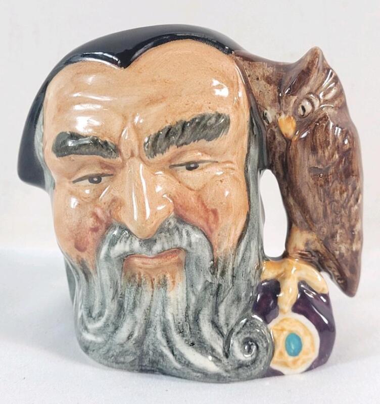 Vintage Royal Doulton Merlin Small Character Jug , D 6543 . Measures 3" tall . No chips or cracks