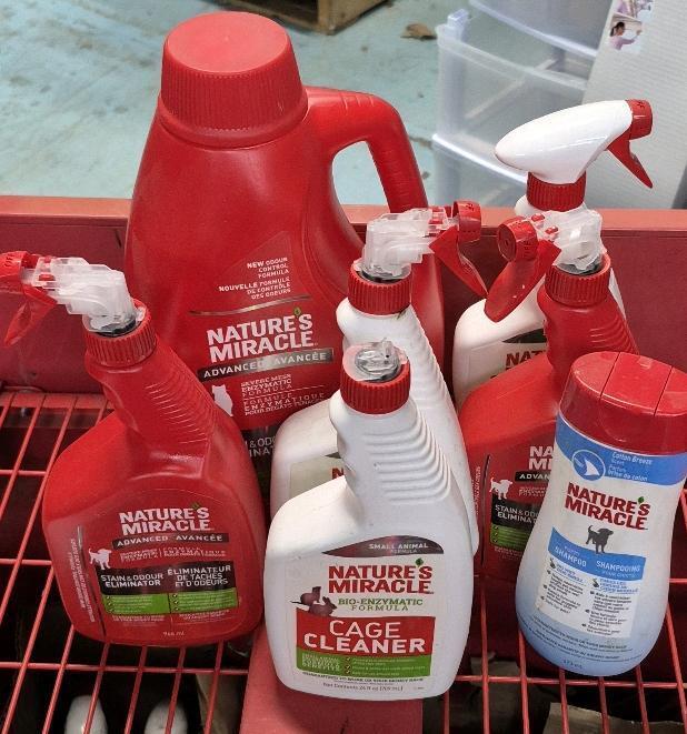 7 Nature's Miracle Advanced Dog & Cat Stain & Odour Remover , Cage Cleaner & Puppy Shampoo 473 to 946mL Retail Value $100
