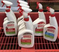 8 Nature's Miracle Dog & Cat Stain & Odour Remover Spray, Cage Cleaner & Litter Box Odour Remover 709mL & 946mL Retail Value $140