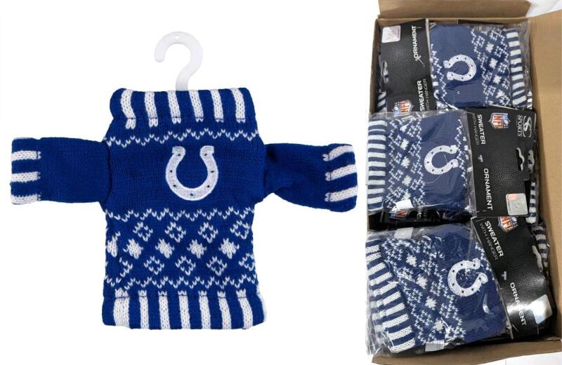 24 New NFL Football Indianapolis Colts Knit Sweater Ornaments With Hangers, 5.5" Each, Individually Packaged | Over $200 Retail Value!