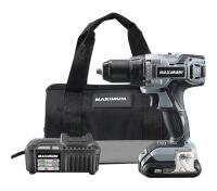 New - MAXIMUM 20V Max Lithium-Ion Cordless 1/2" Drill/Driver Kit with Battery, Charger & Case . Torque 450 in-lb . Retail $200 . See Description