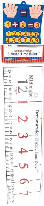 New Kid's Educational Felt Counting Aid (11.75" &times; 13") & Learning Advantage Demonstration Time Ruler for Teachers & Classrooms +50" &times; 5.5")