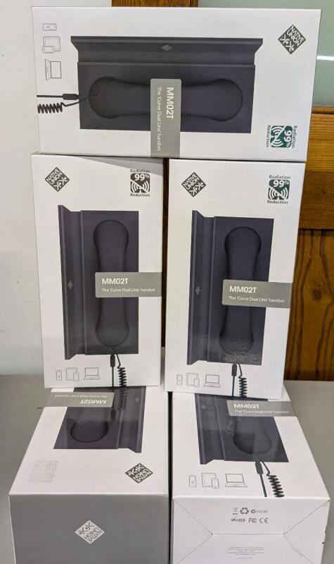 5 New NATIVE UNION Curve Twin Handset for Cell Phones / Tablets / Computers with Tablet Slot Base MM02T-BLK-ST - Black Soft Touch / Two Line Handset System | Retails Over $50 (Over $250 total!)