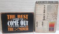 2 New Metal Signs | Mining and Blacksmithing