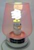 Adorable Powder Pink Glass Shade Bedside Table Lamp, 8.25" Tall, Tested & Working, Includes Bulb