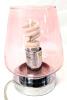 Adorable Powder Pink Glass Shade Bedside Table Lamp, 8.25" Tall, Tested & Working, Includes Bulb - 2