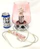 Adorable Powder Pink Glass Shade Bedside Table Lamp, 8.25" Tall, Tested & Working, Includes Bulb - 4